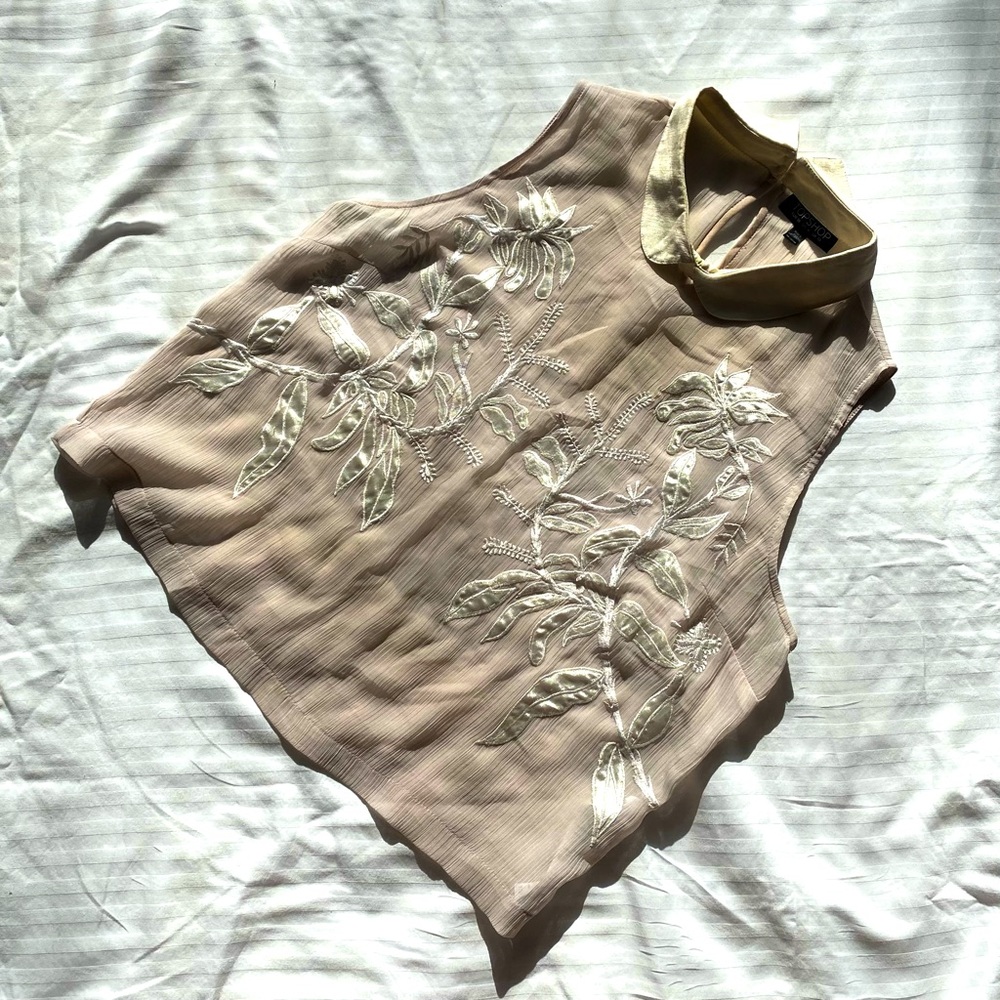 TOPSHOP sleeveless collard blouse